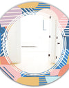 Trendy Contemporary Geometry Shapes Pattern - Modern Round or Oval Wall Mirror - Triple C