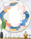 Trendy Contemporary Geometry Shapes Pattern - Modern Round or Oval Wall Mirror - Quatrefoil