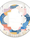 Trendy Contemporary Geometry Shapes Pattern - Modern Round or Oval Wall Mirror - Quatrefoil
