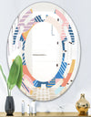 Trendy Contemporary Geometry Shapes Pattern - Modern Round or Oval Wall Mirror - Space