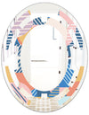 Trendy Contemporary Geometry Shapes Pattern - Modern Round or Oval Wall Mirror - Space