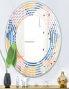 Trendy Contemporary Geometry Shapes Pattern - Modern Round or Oval Wall Mirror - Wave