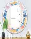 Trendy Contemporary Geometry Shapes Pattern - Modern Round or Oval Wall Mirror - Leaves