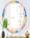 Trendy Contemporary Geometry Shapes Pattern - Modern Round or Oval Wall Mirror - Triple C