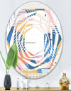 Trendy Contemporary Geometry Shapes Pattern - Modern Round or Oval Wall Mirror - Whirl