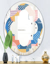 Trendy Contemporary Geometry Shapes Pattern - Modern Round or Oval Wall Mirror - Quatrefoil