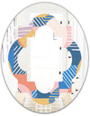 Trendy Contemporary Geometry Shapes Pattern - Modern Round or Oval Wall Mirror - Quatrefoil