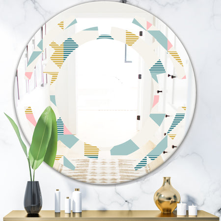 Diamond Retro I - Modern Round or Oval Wall Mirror - Space
