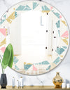 Diamond Retro I - Modern Round or Oval Wall Mirror - Leaves