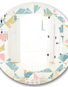 Diamond Retro I - Modern Round or Oval Wall Mirror - Leaves