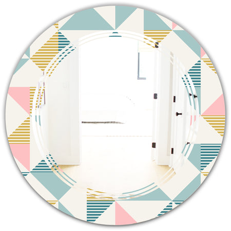 Diamond Retro I - Modern Round or Oval Wall Mirror - Triple C