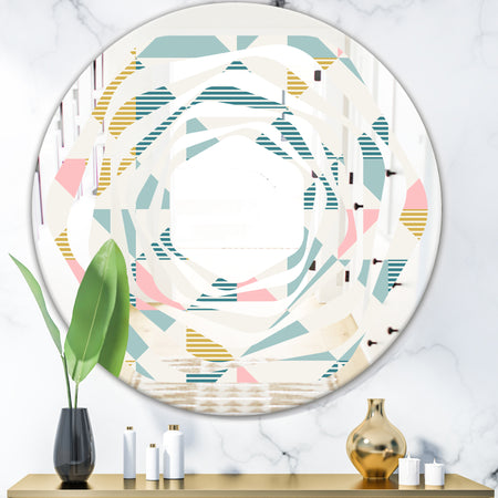 Diamond Retro I - Modern Round or Oval Wall Mirror - Whirl