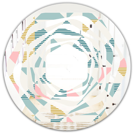 Diamond Retro I - Modern Round or Oval Wall Mirror - Whirl
