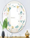 Diamond Retro I - Modern Round or Oval Wall Mirror - Space