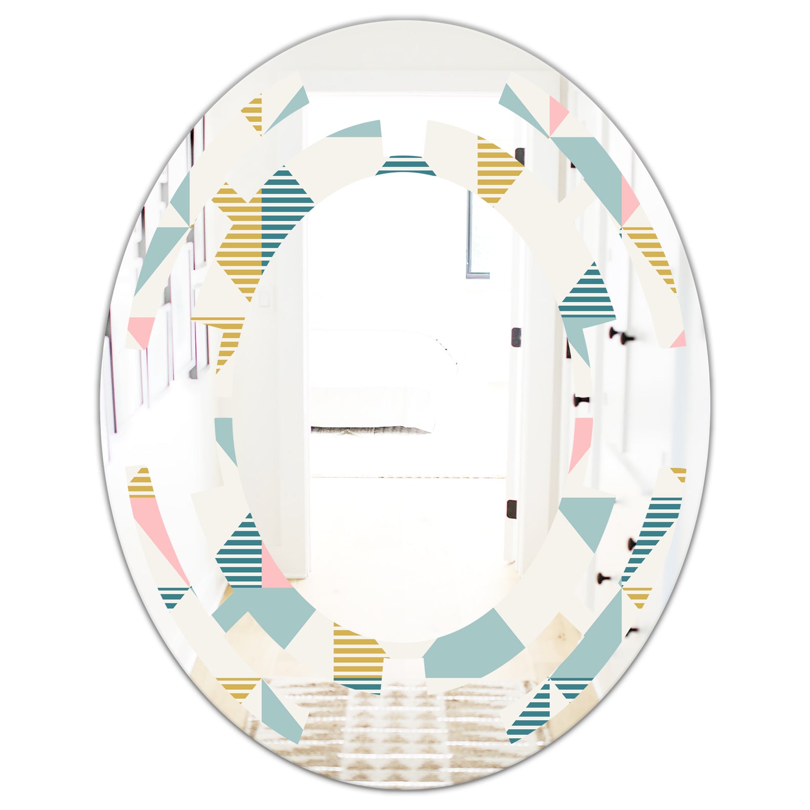 Diamond Retro I - Modern Round or Oval Wall Mirror - Space