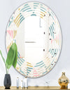 Diamond Retro I - Modern Round or Oval Wall Mirror - Wave