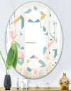 Diamond Retro I - Modern Round or Oval Wall Mirror - Hexagon Star