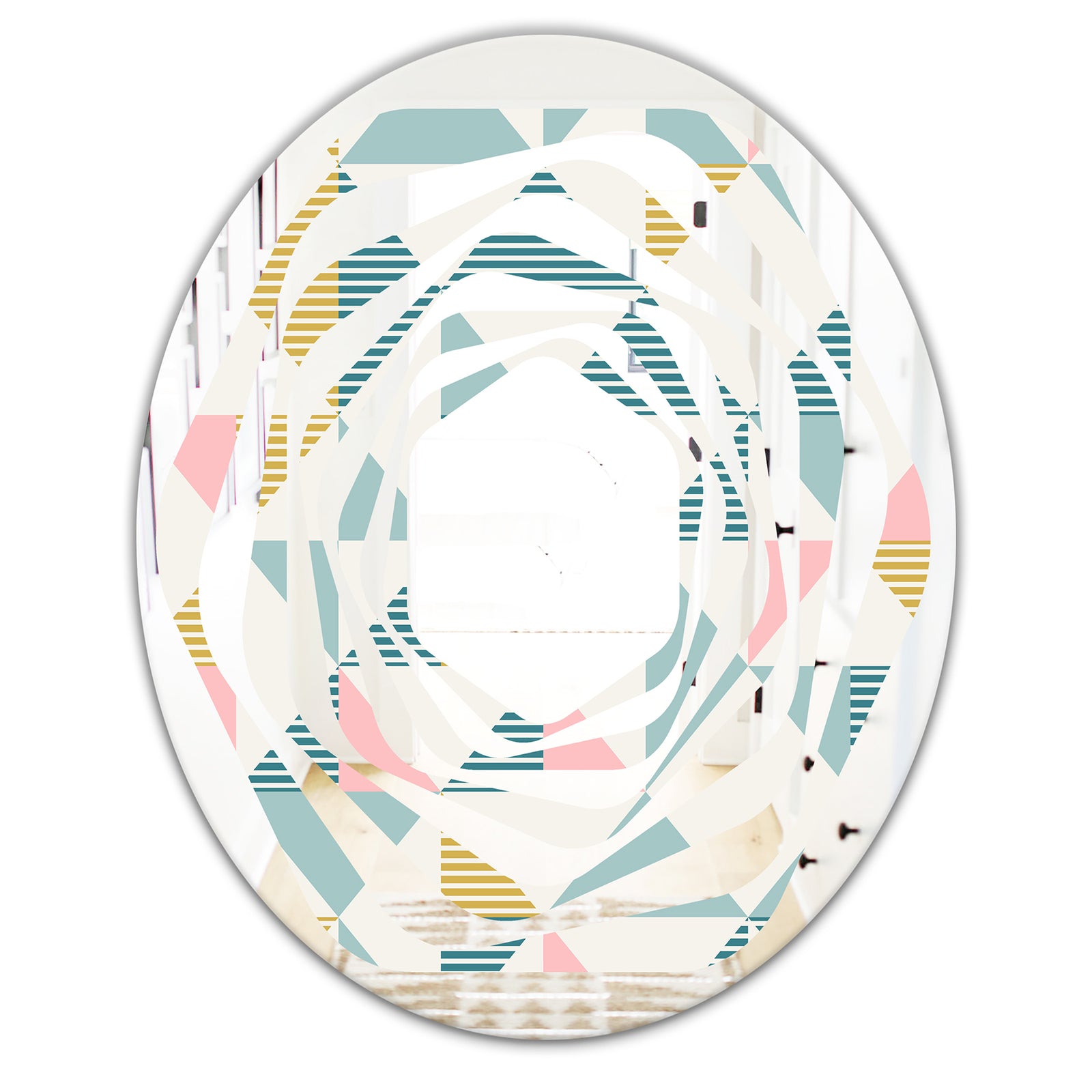 Diamond Retro I - Modern Round or Oval Wall Mirror - Whirl