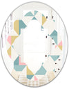 Diamond Retro I - Modern Round or Oval Wall Mirror - Quatrefoil