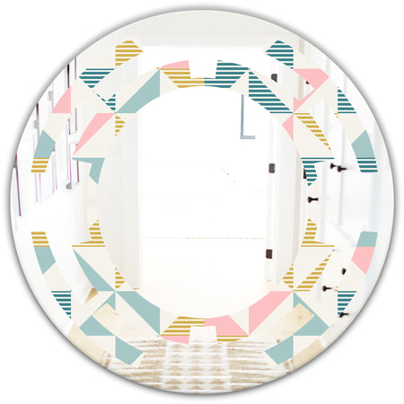 Diamond Retro II - Modern Round or Oval Wall Mirror - Space