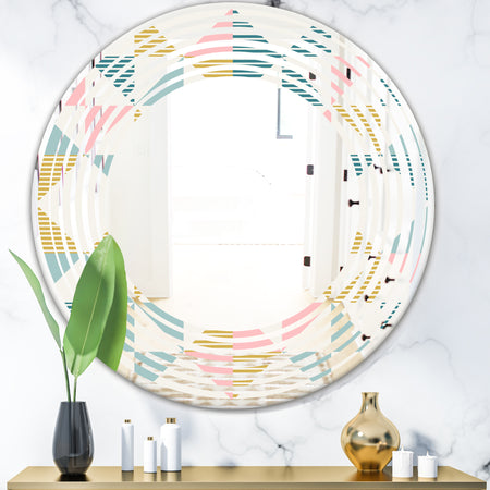 Diamond Retro II - Modern Round or Oval Wall Mirror - Wave