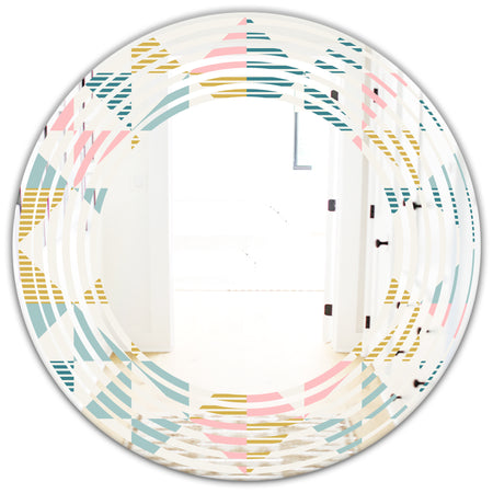 Diamond Retro II - Modern Round or Oval Wall Mirror - Wave
