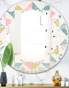 Diamond Retro II - Modern Round or Oval Wall Mirror - Leaves
