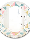 Diamond Retro II - Modern Round or Oval Wall Mirror - Leaves
