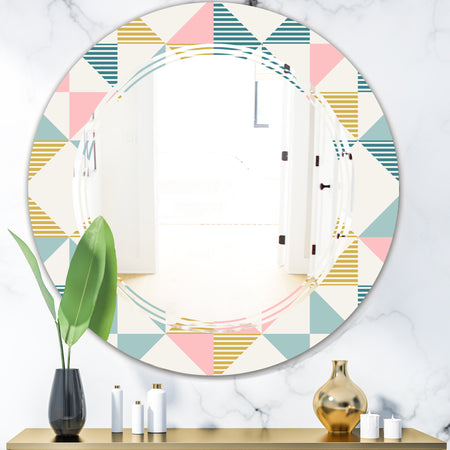 Diamond Retro II - Modern Round or Oval Wall Mirror - Triple C