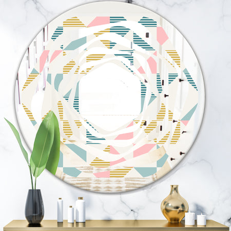 Diamond Retro II - Modern Round or Oval Wall Mirror - Whirl