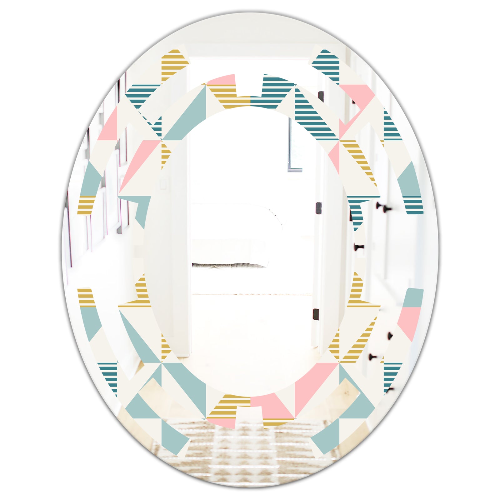 Diamond Retro II - Modern Round or Oval Wall Mirror - Space