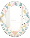 Diamond Retro II - Modern Round or Oval Wall Mirror - Leaves