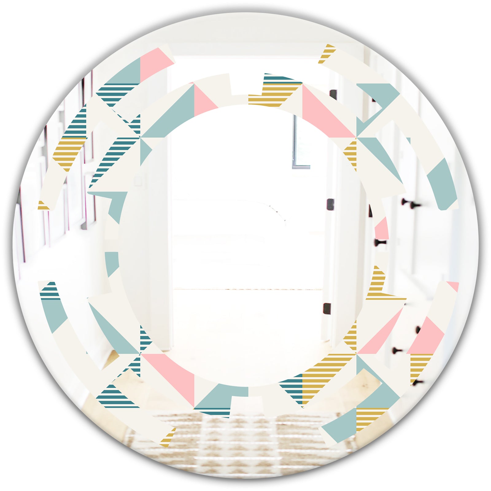 Diamond Retro XI - Modern Round or Oval Wall Mirror - Space