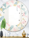 Diamond Retro XI - Modern Round or Oval Wall Mirror - Wave
