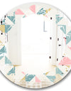 Diamond Retro XI - Modern Round or Oval Wall Mirror - Leaves