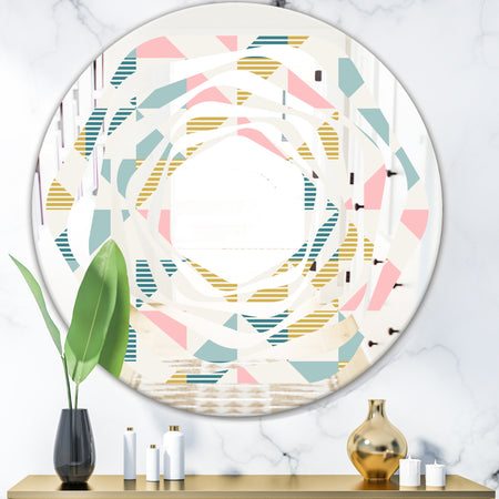 Diamond Retro XI - Modern Round or Oval Wall Mirror - Whirl