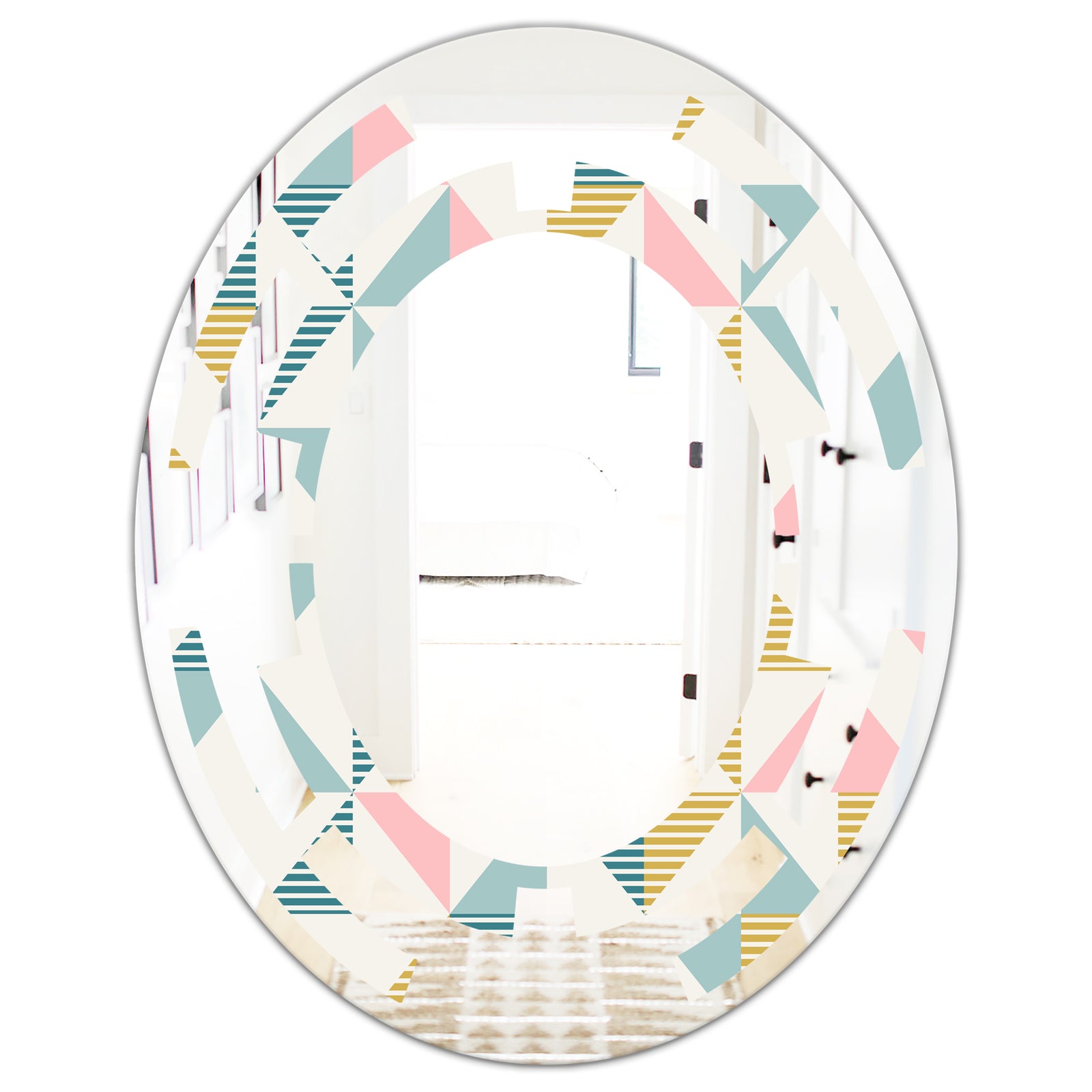 Diamond Retro XI - Modern Round or Oval Wall Mirror - Space