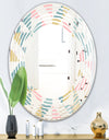 Diamond Retro XI - Modern Round or Oval Wall Mirror - Wave