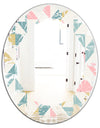 Diamond Retro XI - Modern Round or Oval Wall Mirror - Leaves
