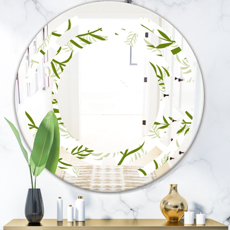 Tropical Botanicals I - Modern Round or Oval Wall Mirror - Space