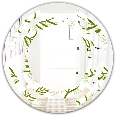 Tropical Botanicals I - Modern Round or Oval Wall Mirror - Space