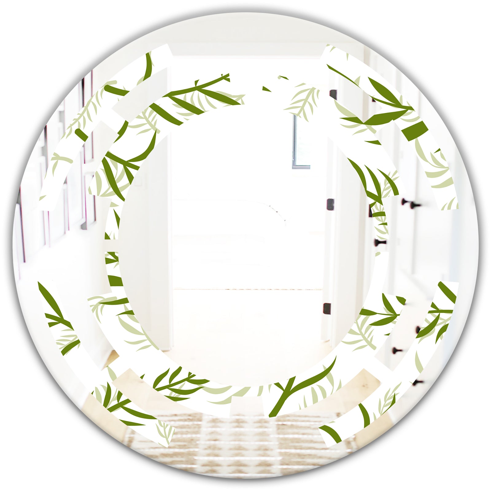 Tropical Botanicals I - Modern Round or Oval Wall Mirror - Space