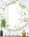 Tropical Botanicals I - Modern Round or Oval Wall Mirror - Leaves