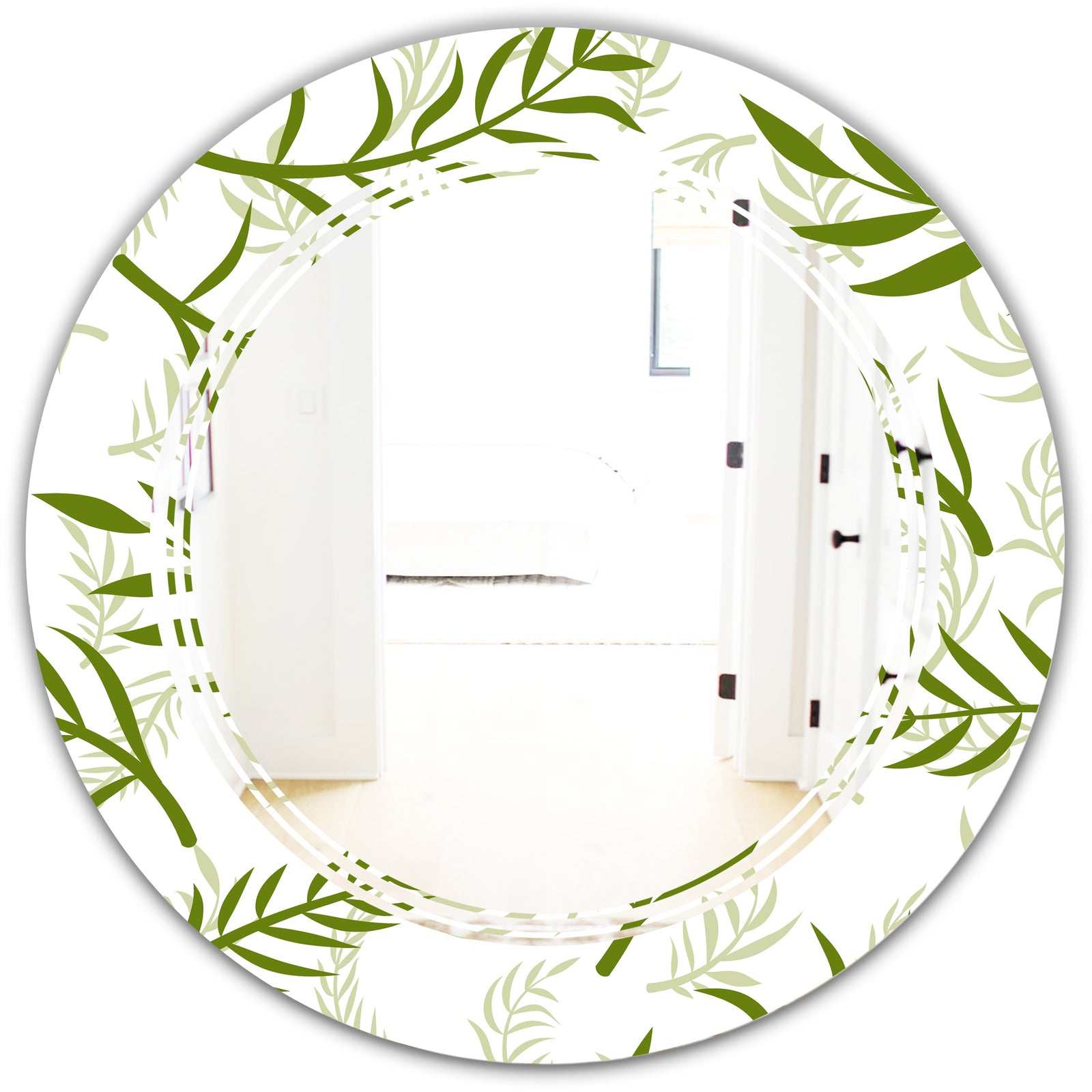 Tropical Botanicals I - Modern Round or Oval Wall Mirror - Triple C