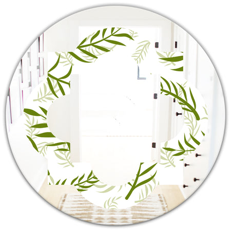 Tropical Botanicals I - Modern Round or Oval Wall Mirror - Quatrefoil