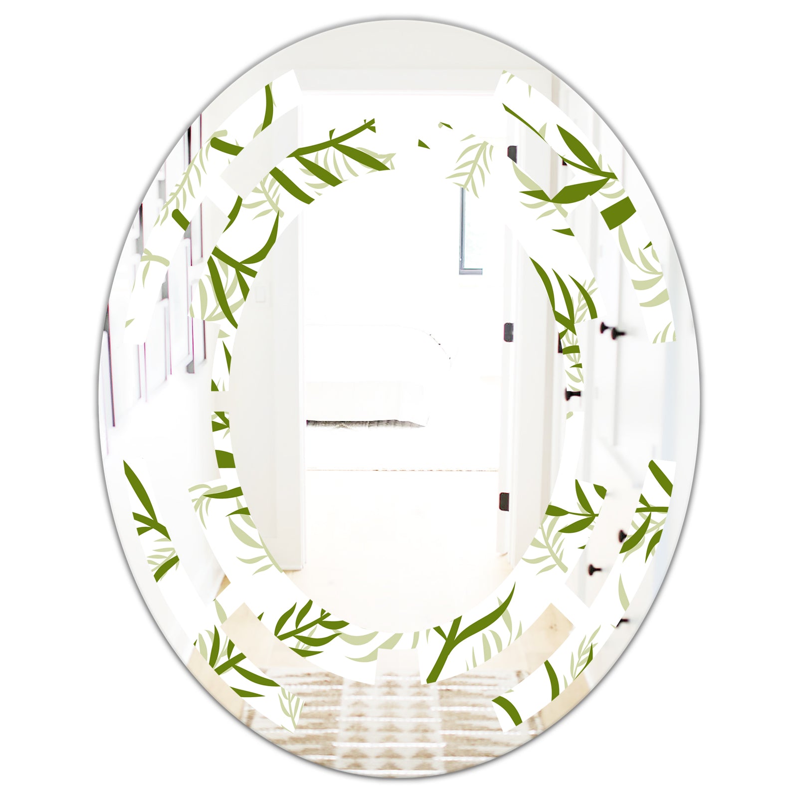 Tropical Botanicals I - Modern Round or Oval Wall Mirror - Space