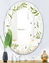 Tropical Botanicals I - Modern Round or Oval Wall Mirror - Leaves