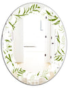 Tropical Botanicals I - Modern Round or Oval Wall Mirror - Leaves