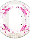 Retro Floral Pattern XII - Modern Round or Oval Wall Mirror - Space