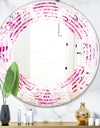 Retro Floral Pattern XII - Modern Round or Oval Wall Mirror - Wave